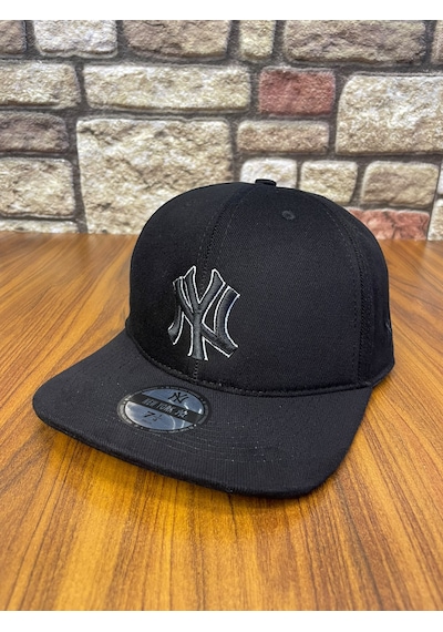 Hamze Ny Newyork Nakışlı Hiphop Snapback Rapper Drip Şapka Cap Siyah