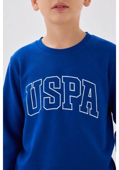 U.s. Polo Assn. Erkek Çocuk Bisiklet Yaka Pigment Baskılı Kışlık Regular Fit Mavi Eşofman Takımı Us2135-c-v4 Us2135-c-v4