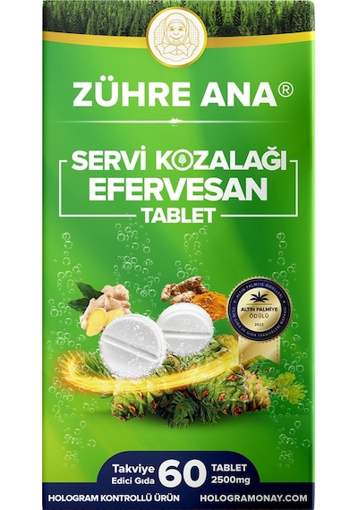 Zühre Ana Servi Kozalağı Efervesan Tablet 2500 MG  60 Adet