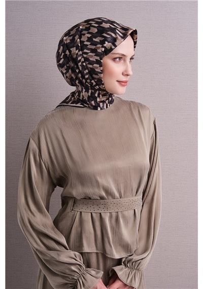 Armine Saf İpek Twill Eşarp 9623d 83 Kahve Kiremit
