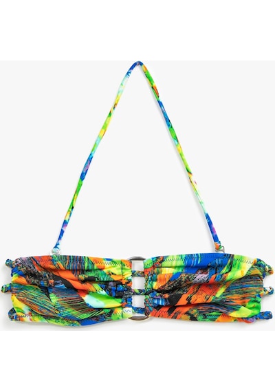 Koton Straplez Bikini Üstü Mavi Desenli 4yak89954bm
