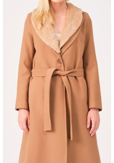 Z6671 Dewberry Bayan Palto-camel Camel