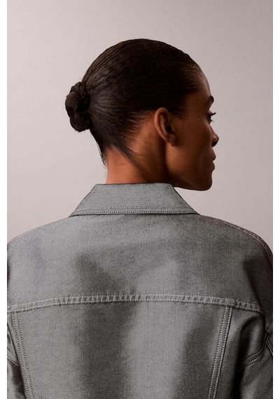 Calvin Klein Parlak Denim Bomber Kadın Gri Ceket Lv047e715g-3uf Mavi