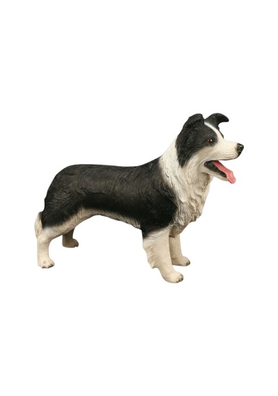 Siyah Beyaz Border Collıe Köpek Figürü- Model Hayvan Oyuncak