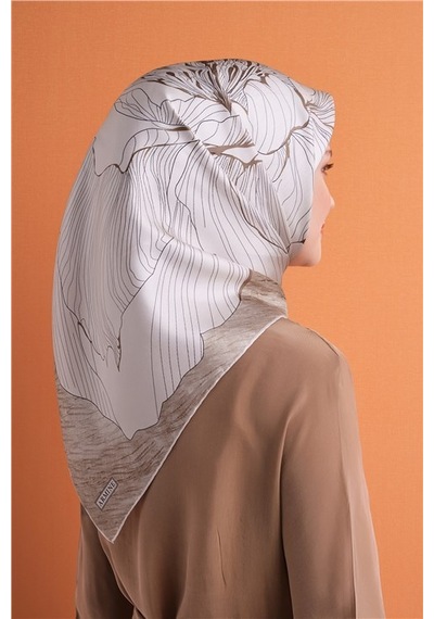 Armine Saf İpek Twill Eşarp 9639d 82 gül kurusu
