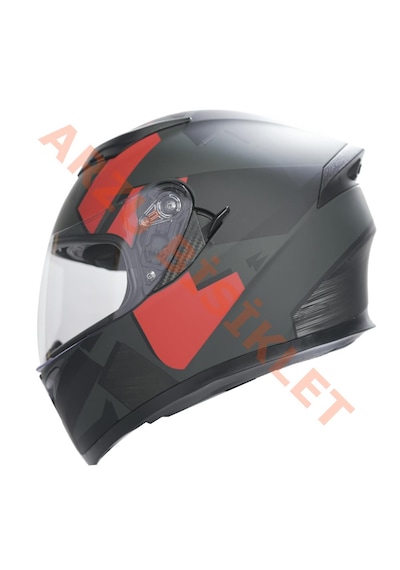 Kc-kapalı Vizörlü Kask Kc316-1 Mat Siyah - Kırmızı L E Belgeli Mat Siyah - Kırmızı