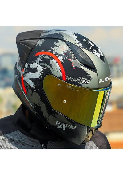 Rapıd 2 Race Cırcle Kapalı Motosiklet Kaskı Mat Siyah-kırmızı Gold Cam Mat Siyah-kırmızı