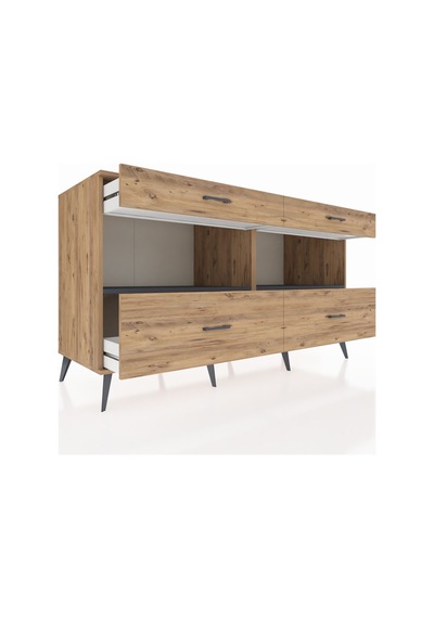 Kronos Konsol 2 Raflı 4 Çekmeceli 176x59x99 Çam-antrasit/çam Çam-antrasit/çam Kronos Konsol 2 Raflı 4 Çekmeceli 176x59x99 Çam-antrasit/çam Çam-antrasit/çam