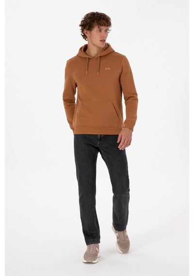 U.S. Polo Assn. Erkek Regular Fit Kapüşonlu Şardonlu Camel Basic Sweatshirt 50315582-VR233