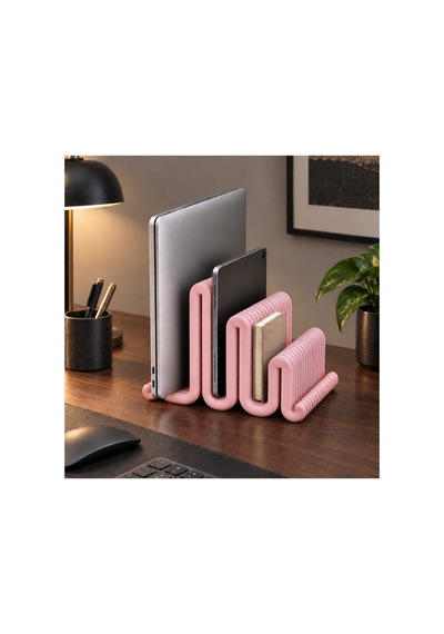 Cora Dekoratif Çoklu Laptop / Dergi / Tablet Standı - Pastel Pembe