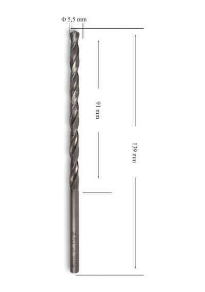 Mte 5,5 Mm Uzun Metal Matkap Ucu Hss Dın 340