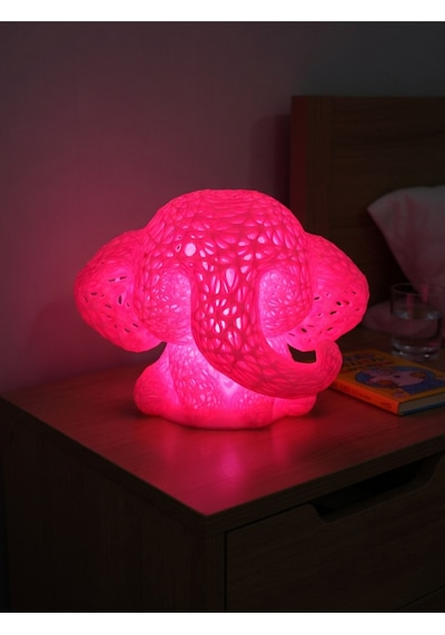 Sevimli Fil Çocuk Odası Gece Lambası 3d Tasarım Led Işıklı Masaüstü Mesh Dekor Hediyelik Pembe