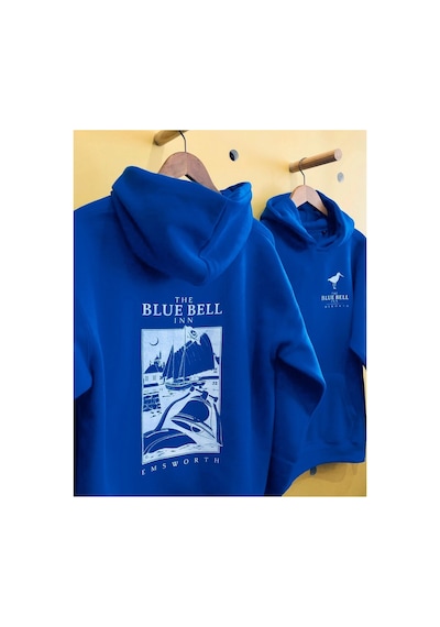 Erkek Baskılı Kapüşonlu Cepli Hoodie 3 İplik Pamuklu Sweatshirt - Saks Misii