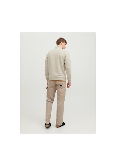 Jack & Jones Jjebradley Sweat Half Zıp Moonbeam 12250747 Krem