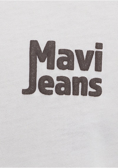 Mavi - Mavi Jeans Baskılı Ekru Tişört 0613347-70057