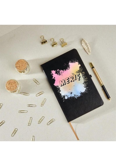 İsme Özel Sulu Boya Efektli Defter