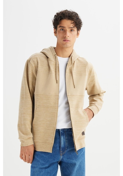 Lee Erkek Full Zip Sweatshirt Beige Çok Renkli