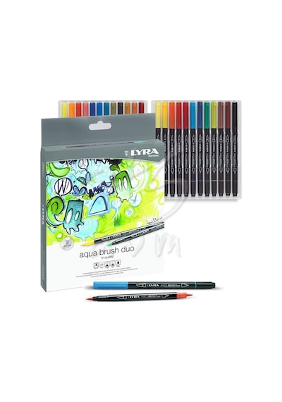 Lyra Aqua Brush Duo Fırça Uçlu Kalem 24Lü Set