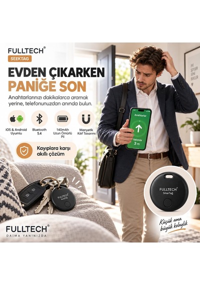 Akıllı Takip Cihazı Bluetooth 5.4 140mah Pilli Kompakt Konum Bulucu Diğer