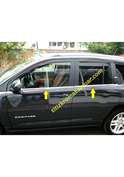 Jeep Compass Krom Cam Altı Çıtası Aksesuarı 4 P. Paslanmaz Çelik
