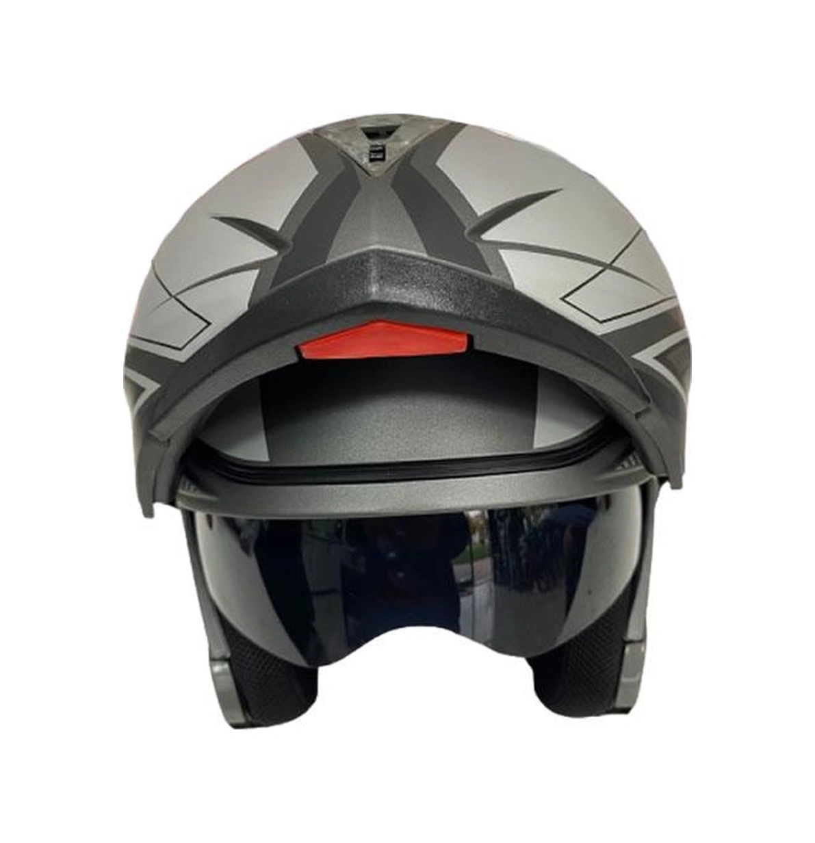 Jk20 Çene Açılır Güneş Vizörlü Motosiklet Kaskı Gri Siyah Xl Beden Baş Çevresi: 61-62cm Grey
