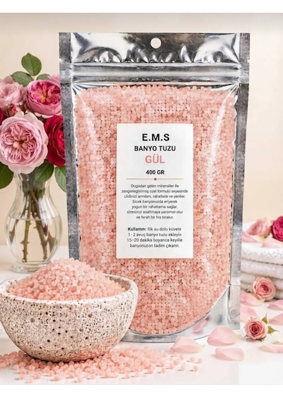 400 Gr Gül Kokulu Banyo Tuzu Küvet & Jakuzi Tuzu Manikür & Pedikür Tuzu Ayak Bakım Tuzu