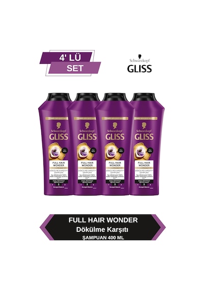 Gliss Full Hair Wonder Dökülme Karşıtı Şampuan 4 x 400 ML