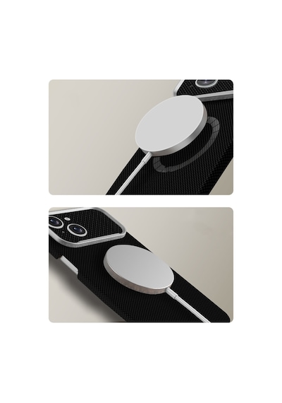 Nihcase Apple iPhone Uyumlu 15 Kılıf M-safe Şarj Özellikli Paris Zerre Sert Pc Kapak