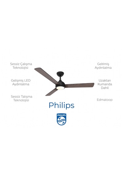Philips Tavan Vantilatörü Civx Velyx Fan Ceiling 52inch 35w 24w Dark Rtp