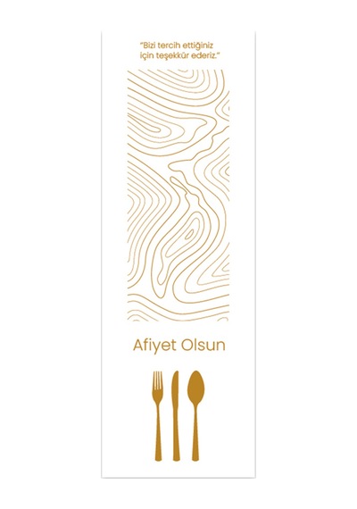 Kağıt Kuşe Çatal Kaşık Bıçak Kılıfı Çizgili 1000'li 8 x 24 CM