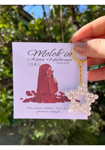 15 Adet İnci Yıldız Anahtarlık Nikah Düğün Kına Nişan Sünnet Hafizlik