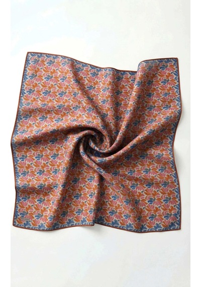 Silk Home Soft Eşarp Floral Line Gümüş 90x90 Çok Renkli