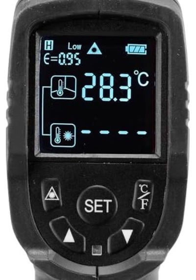 Kızılötesi Termometre Tc-ıt 550 -50 - +550 C, 3 Emisyon Ayarı, Arkadan Aydınlatmalı Lcd Ekran, C Ve F Ölçümleri Ahşap
