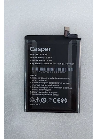 Casper Via E4 Batarya Pil Telefon Bataryası Pil Bandı Yanında