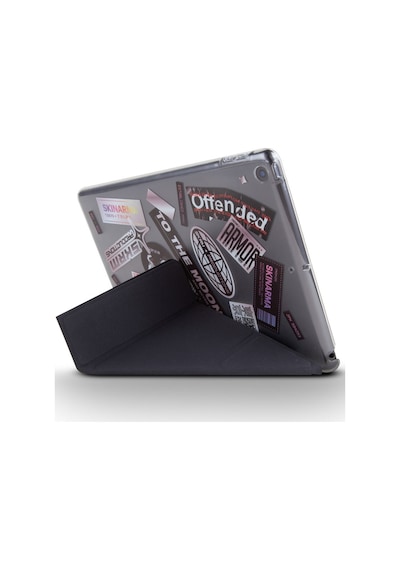 Apple Uyumlu iPad 10.2 2021 9.nesil Kılıf Skinarma Sticker Tasarımlı Arkası Şeffaf Standlı Mageru Kılıf