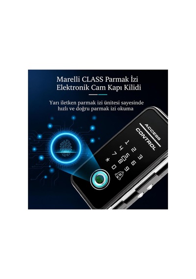 Class Parmak İzli Şifreli Ve Kartlı Elektronik Cam Kapı Kilidi - 899989515