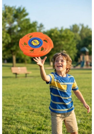Kolay Kavranır 22 Cm Profesyonel Uçan Disk Frisbee - Açık Alan Park Ve Plaj Oyuncağı Yeşil