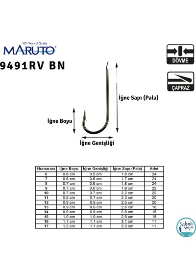 Maruto 9491Rv Bn Çapraz Tekli Iğne Siyah   16 (11 Adet)
