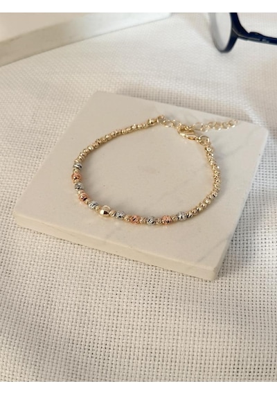 Kadın Moda Dorika Işıltısı Renk Detay Bileklik Gümüş