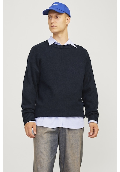 Jack & Jones Erkek Kazak 12215468 Koyu Lacıvert Koyu Lacıvert Koyu Lacivert