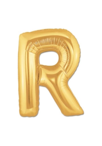 Gold Folyo Balon R Harfi 16inç 40cm Turuncu