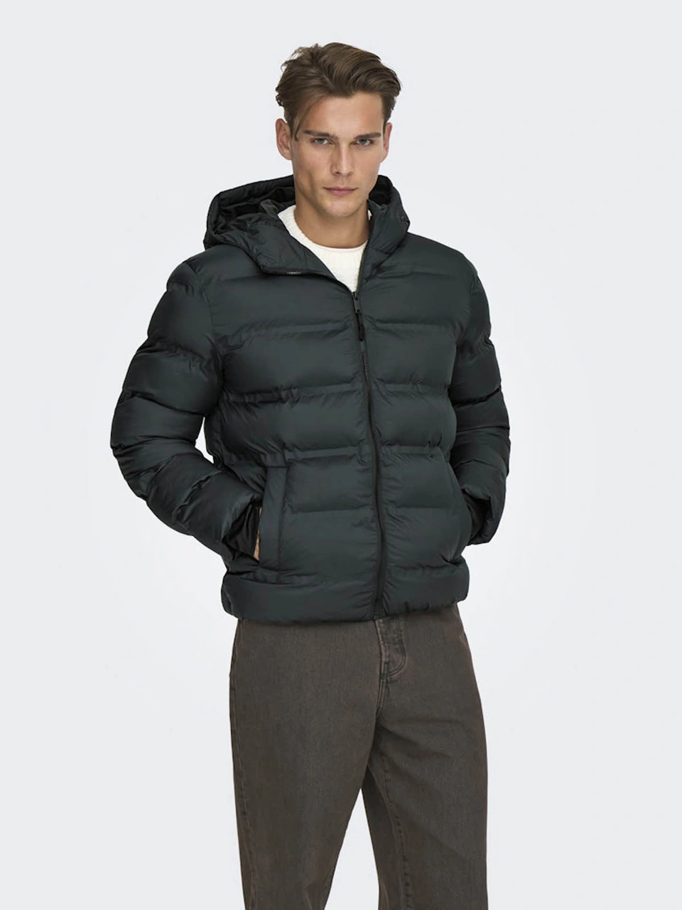 Only & Sons Onsunion Seamles Life Hood Siyah Erkek Mont 22034836 Siyah