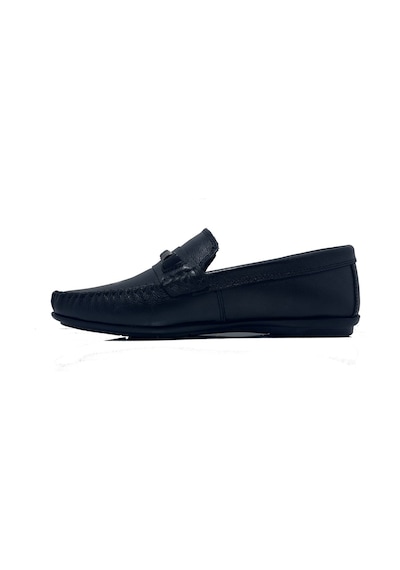 Golden Shoes Siyah Desenli Hakiki Deri Günlük Erkek Loafer Ayakkabı Siyah