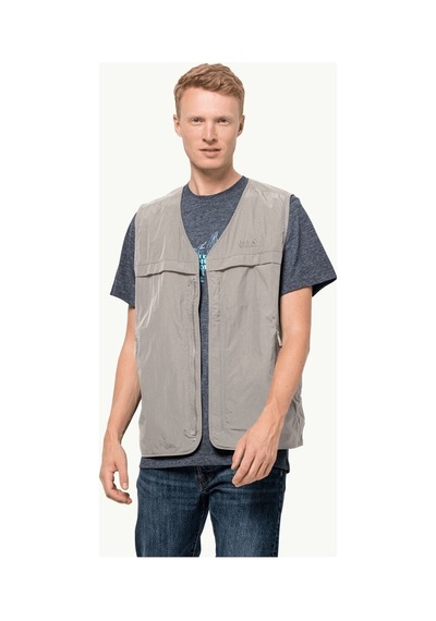 Jack Wolfskin Vest M Seersucker Erkek Yelek Ash Grey - 326476200 Ash Grey