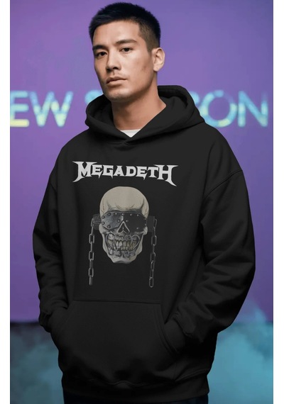 Sevbano Megadeth Rock Metal Müzik Grubu Sırt Baskılı Unisex Oversize Prem Siyah
