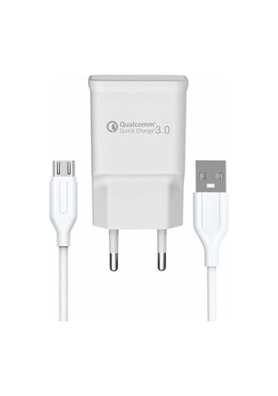 Yetty Fast Charger 3.0 A Qualcomm Adaptör + 1m Micro Usb Kablo Beyaz Yt-40m Yerli Üretim