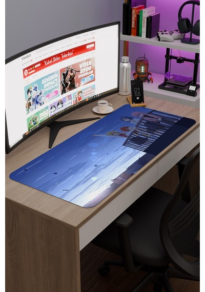Bochi The Rock Anime V5 - 90x40 Xxl Gaming Kauçuk Kaymaz Taban Mouse Pad Fare Altlığı