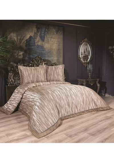 Calantha Home Collection Estella 3 Parça Turuncu Geometrik Pike Takımı 240 X 260 Cm Turuncu