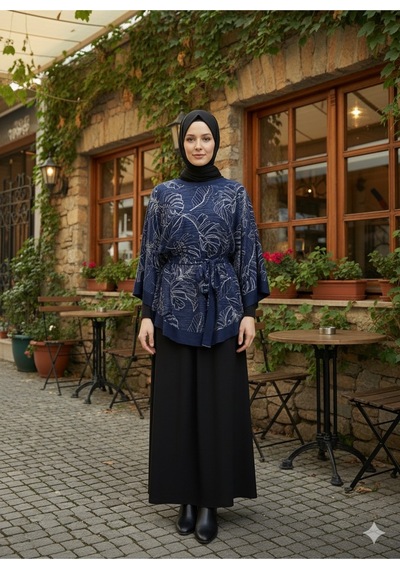 Tarzını Seç Yeni Sezon Rahat Modern Mira Oversize Panço / Tesettür Tunik - Panço