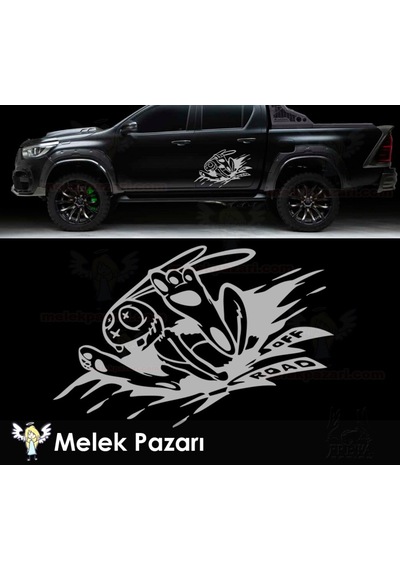Yaralı Tavşan Off Road Sticker, Off Road Çıkartma